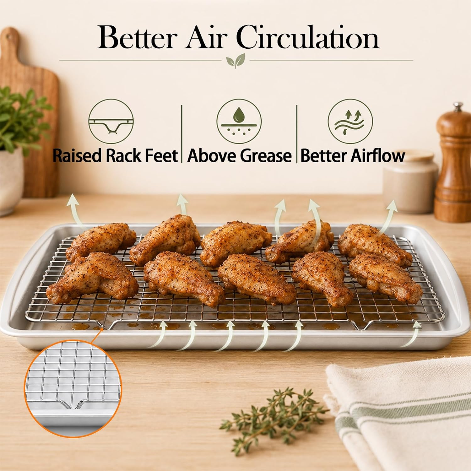 Thumbnail 4 de Baking Sheet Set with Cooling Racks, 16 × 11 Inch