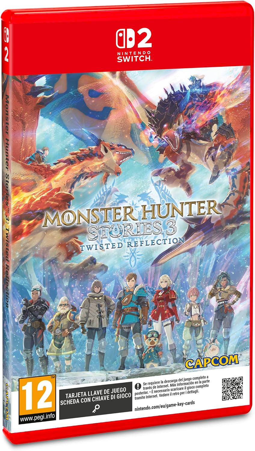 Detalle de Capcom Monster Hunter Stories 3 para Nintendo Switch 2, combates por turnos y exploración 3D