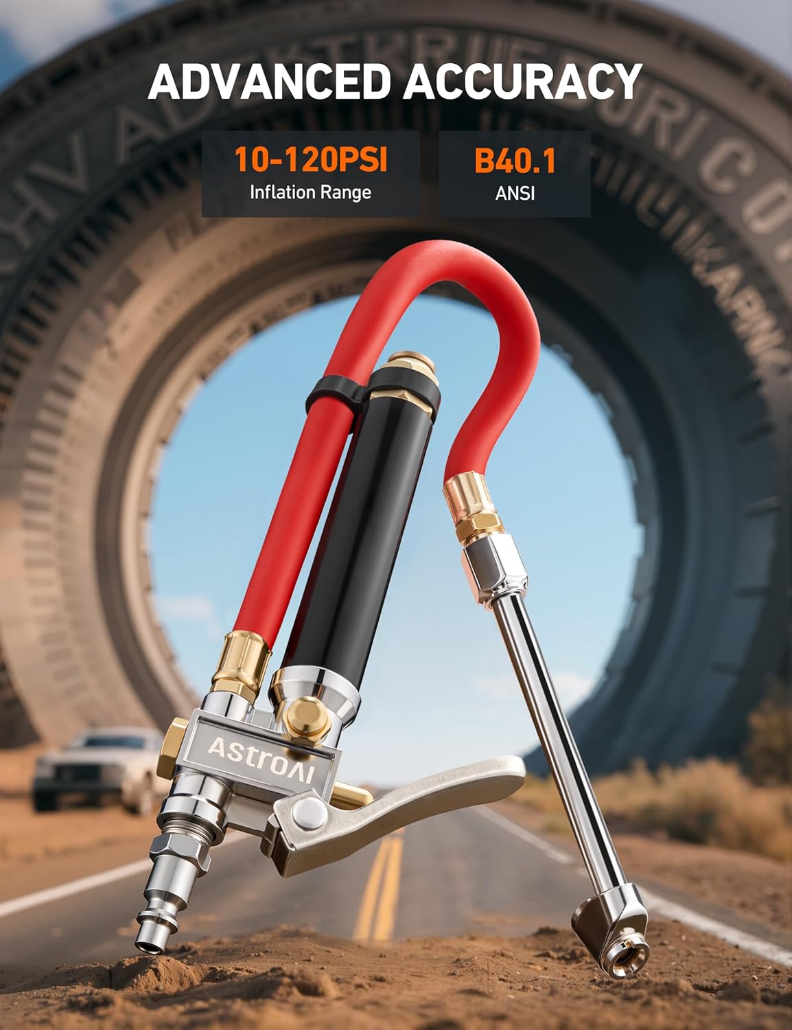 Detalle 2 de AstroAI T3 Tire Pressure Gauge 10-120 PSI