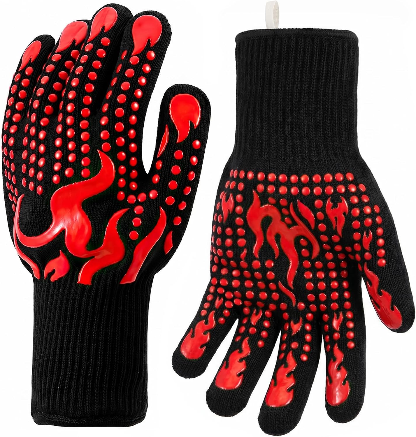 Detalle de BBQ Gloves: 800°C Extreme Heat Resistant Oven Gloves with Fingers (Set of 2)