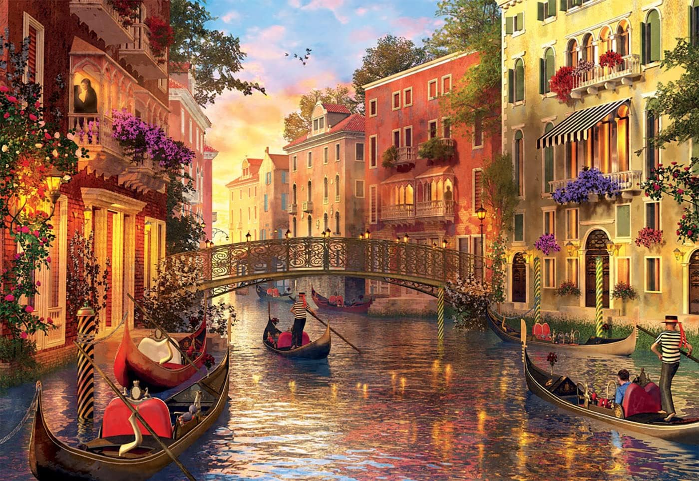 Thumbnail 1 de Educa Genuine Puzzles “Tramonto a Venezia” puzzle 1500 pezzi per adulti (17124), 85 x 60 cm con colla FixPuzzle
