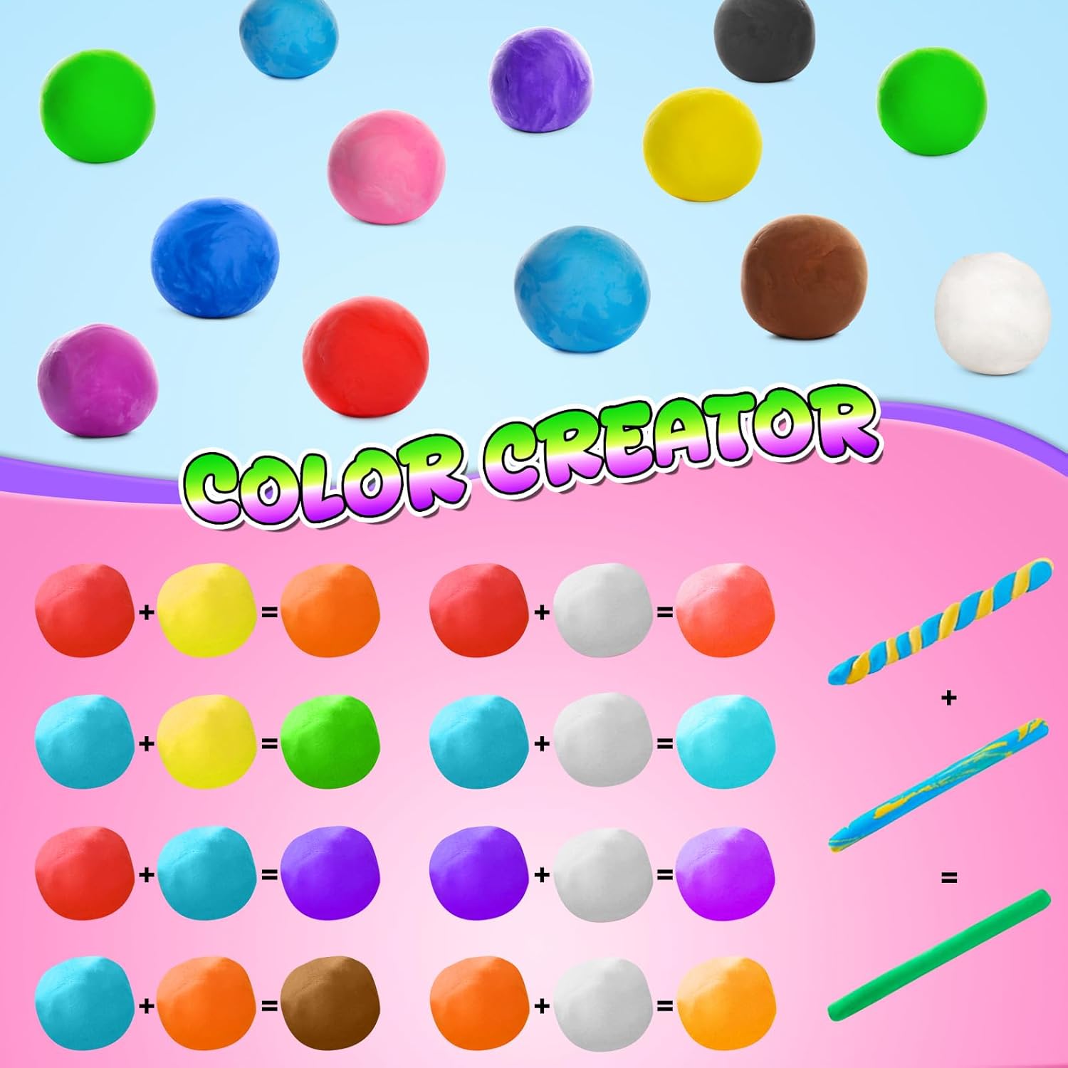 Thumbnail 3 de Lufttrocknende Modelliermasse in 40 Farben (Air Dry Clay) – Set für Kinder