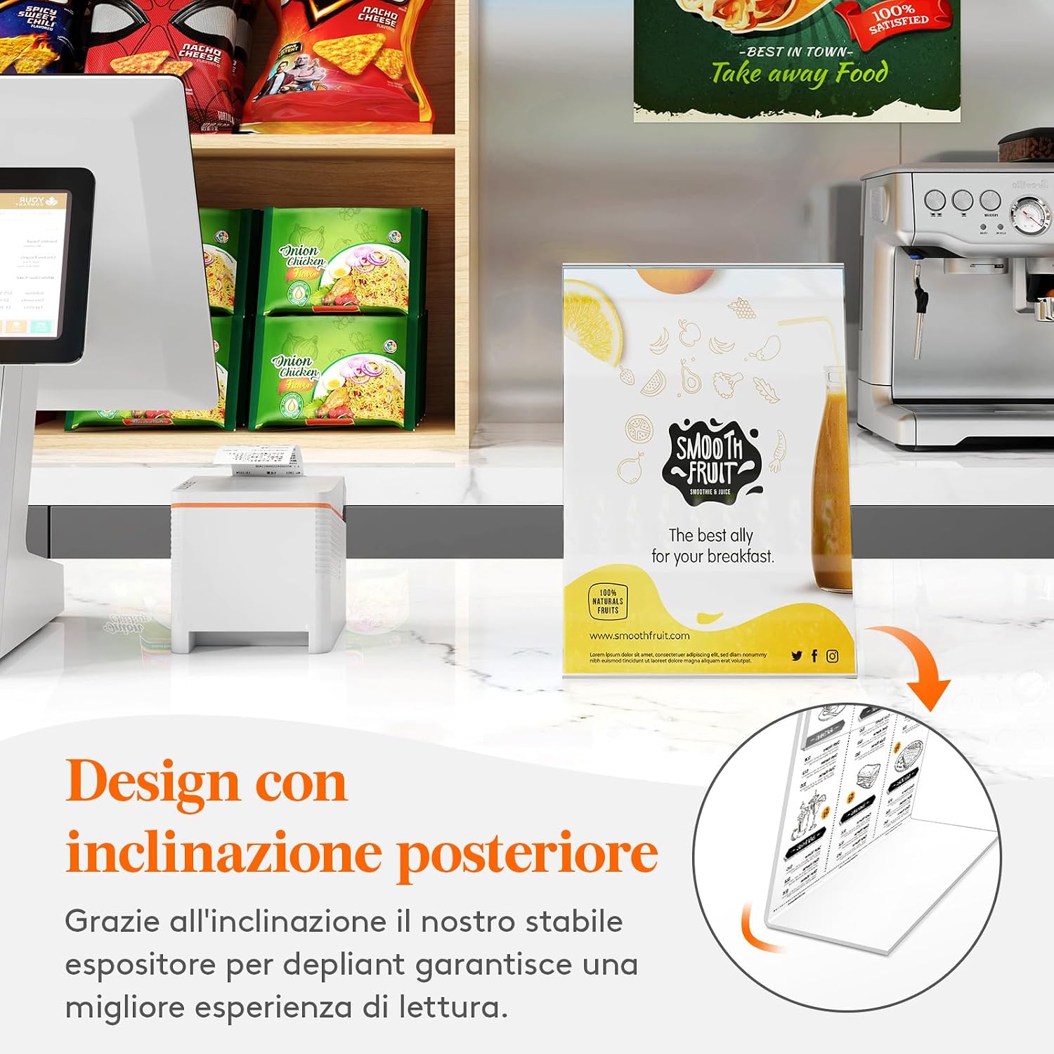 Detalle de Lifewit 6 espositori porta depliant A4 in acrilico trasparente (30 x 21 cm), supporto a forma di L