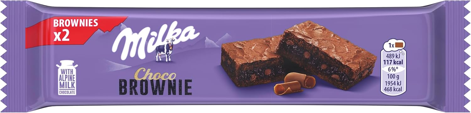 Detalle 2 de Milka Choco Brownie - Bizcocho con Leche y Trozos de Chocolate 🍫 24x50g