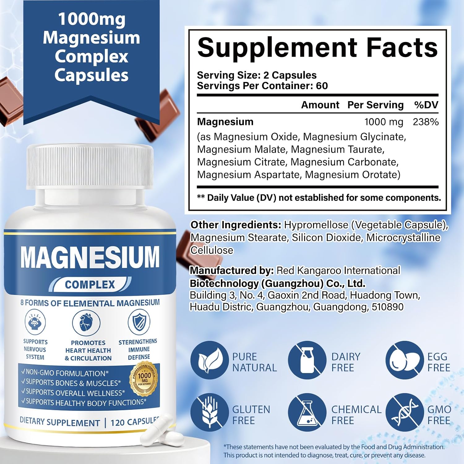 Thumbnail 6 de BOSNETHUINH Magnesium Complex 001 8-in-1 Magnesium Capsules, 120 Count