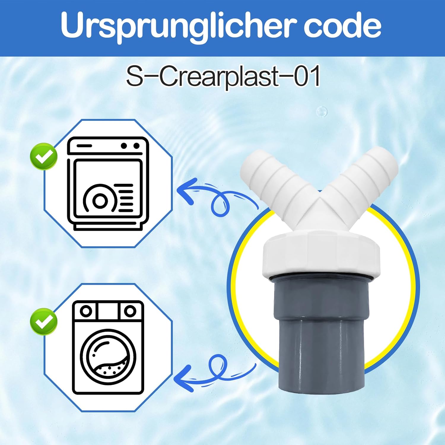 Detalle de Geschirrspüler Abfluss Adapter Doppelanschluss Ø40 mm