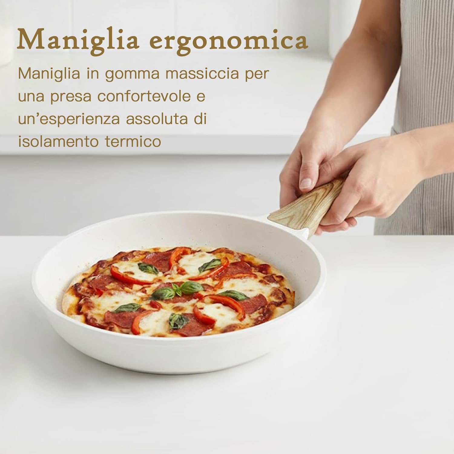 Thumbnail 3 de GiPP Padella Antiaderente 24 cm Bianco – Sana, atossica, compatibile induzione