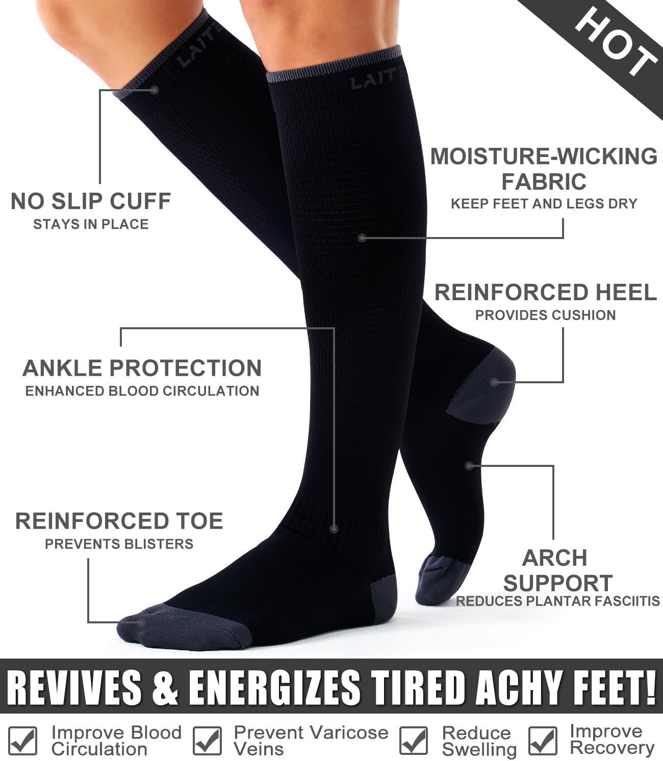 Detalle 2 de Compression Socks 3-Pack