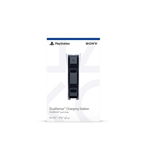 Detalle de PlayStation Estación de recarga DualSense para PS5, carga simultánea de dos mandos