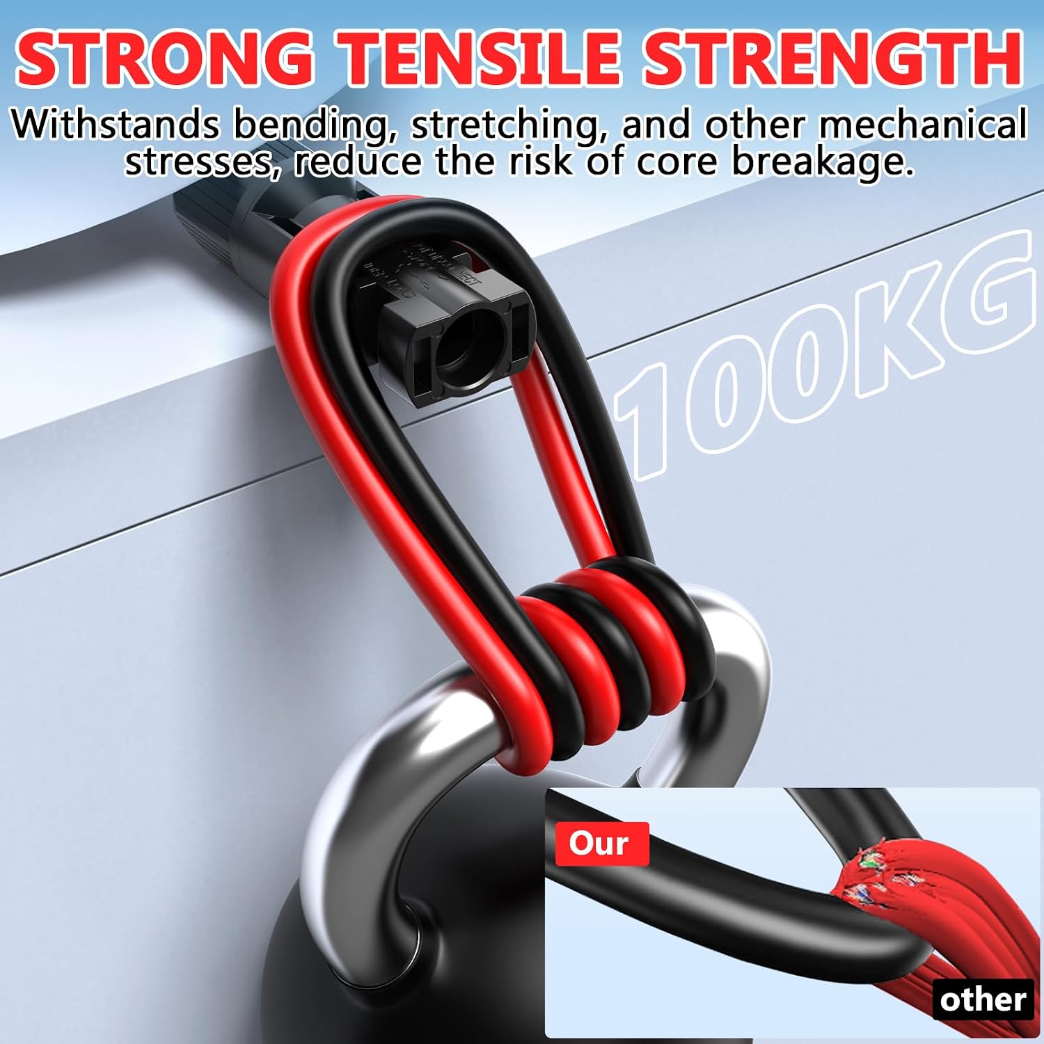 Thumbnail 4 de Vansdon SEA046 Solar Extension Cable, 12 AWG, 20 ft Red and Black Pair