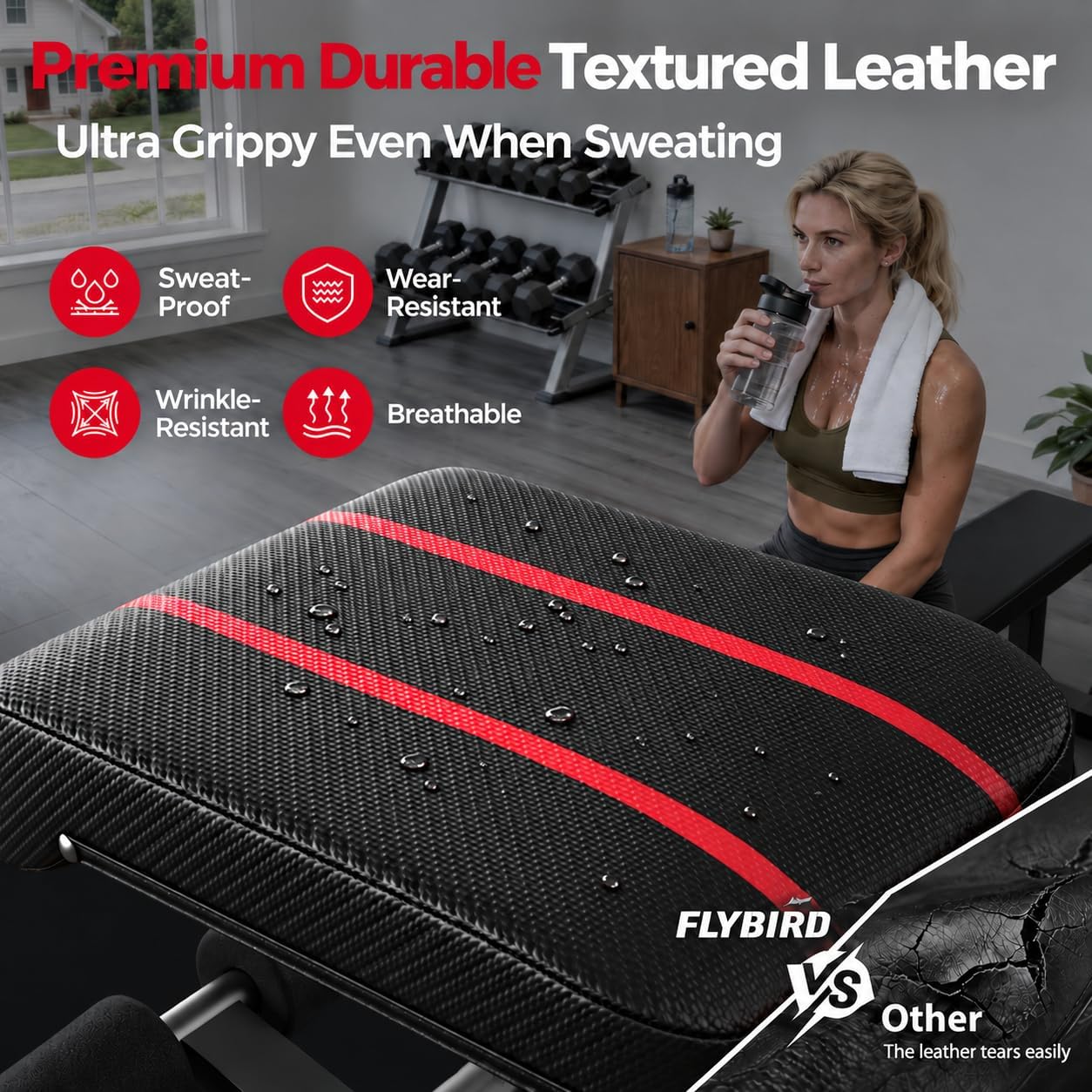 Detalle 2 de FLYBIRD 99 Adjustable Weight Bench, Foldable, 96 Settings, 750-Lb Capacity