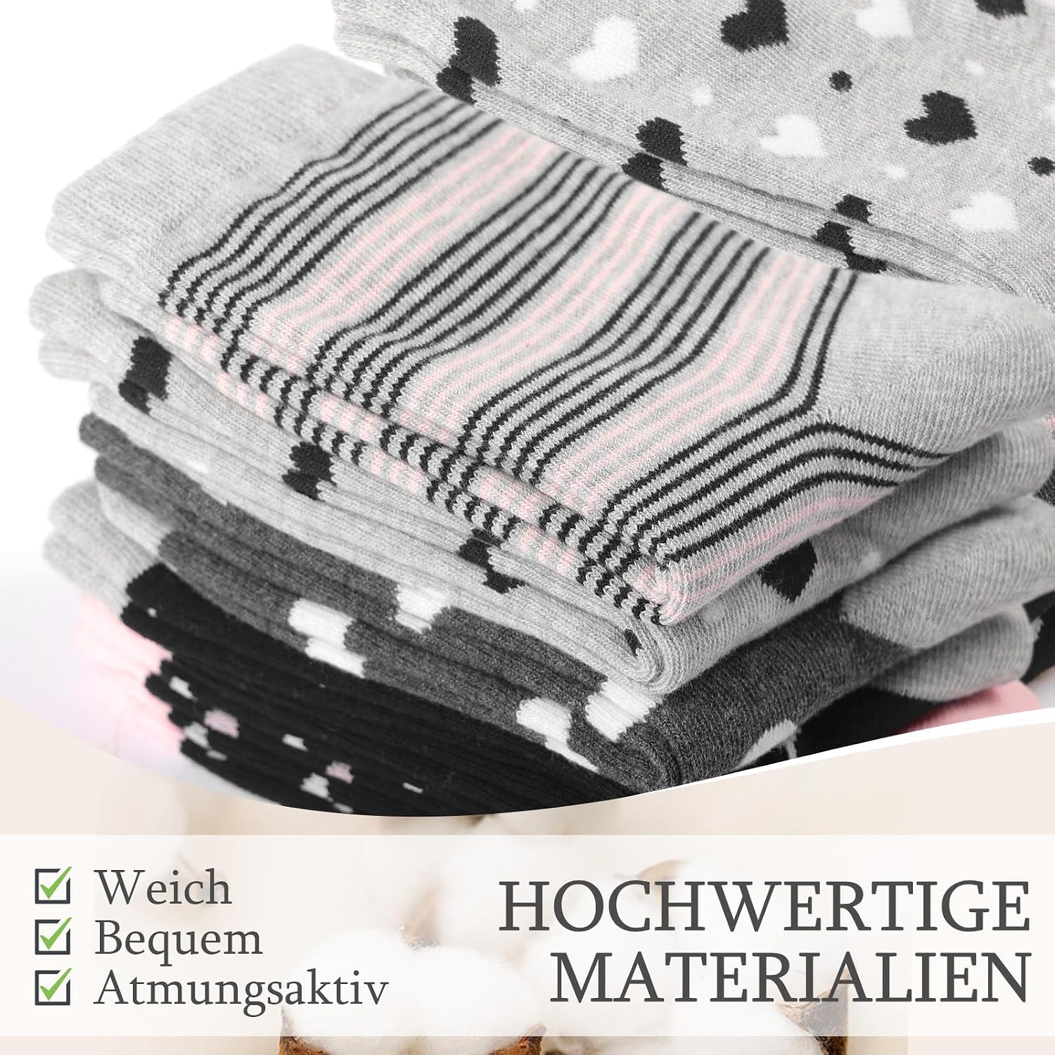 Thumbnail 2 de 10 Paar Baumwollsocken Damen