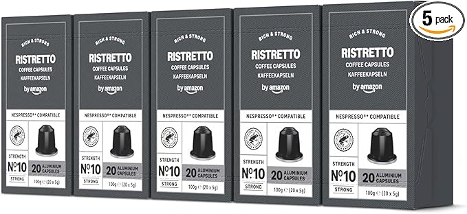 Detalle de by Amazon - Cápsulas Ristretto Compatibles Nespresso, 100 Unidades