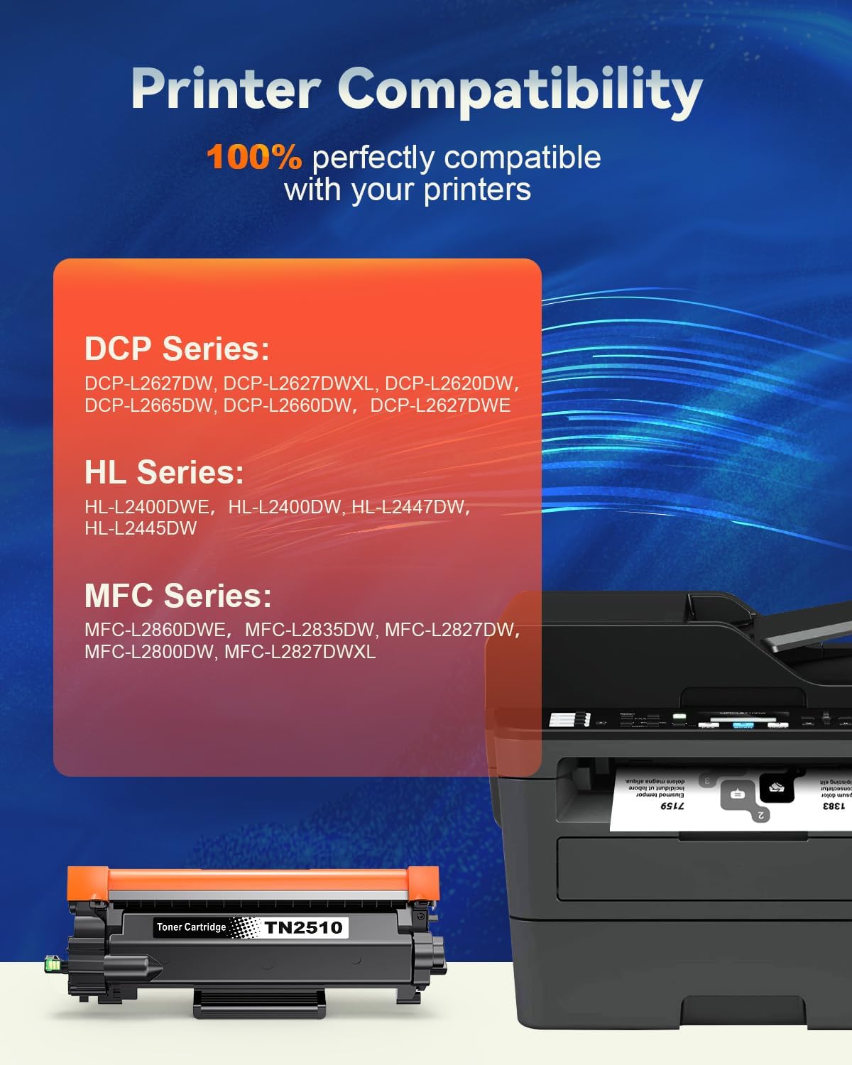 Detalle de Skydo TN2510 Toner compatibile per Brother TN2510/TN2510XL – 1200 pagine con chip
