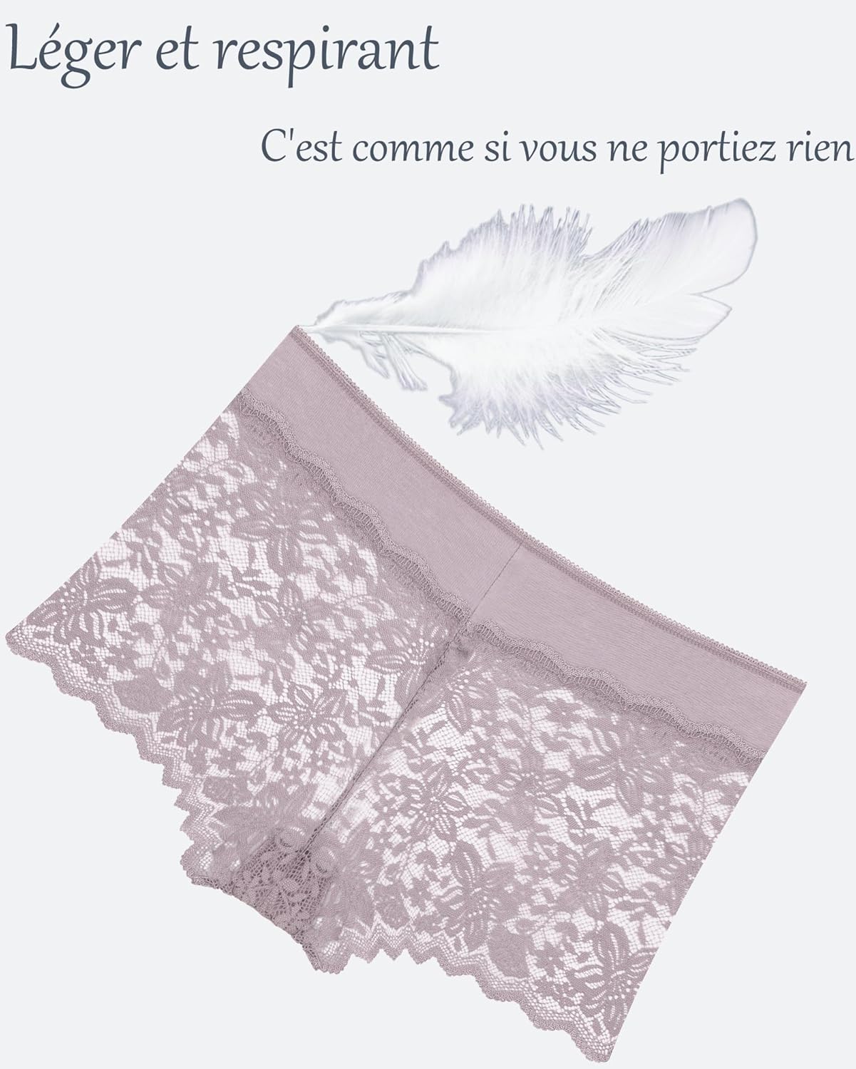 Thumbnail 4 de ALL OF SHE Lot de 5 boxers femme en dentelle – boxer/culotte shorty respirant à ceinture en coton (S à XXL)