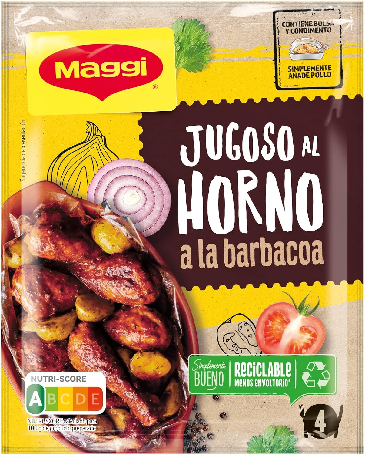 Detalle 2 de MAGGI Jugoso al Horno a la Barbacoa 🍖 Pack 16 x 30g