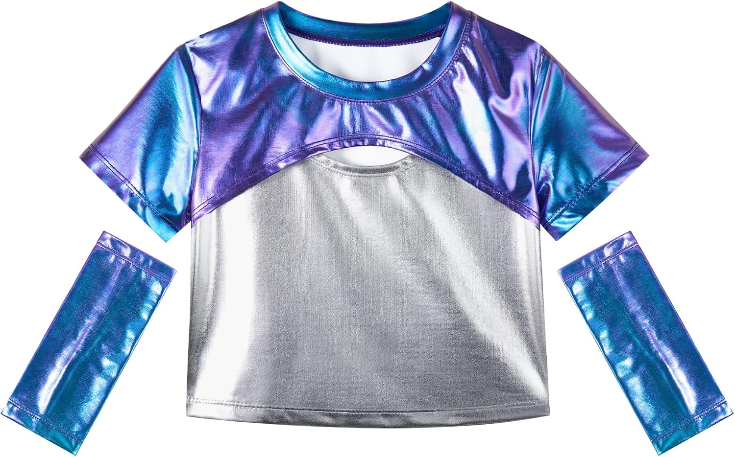 Detalle de LOLANTA I02004 metallic crop-top voor kinderen met korte mouwen en handschoenen