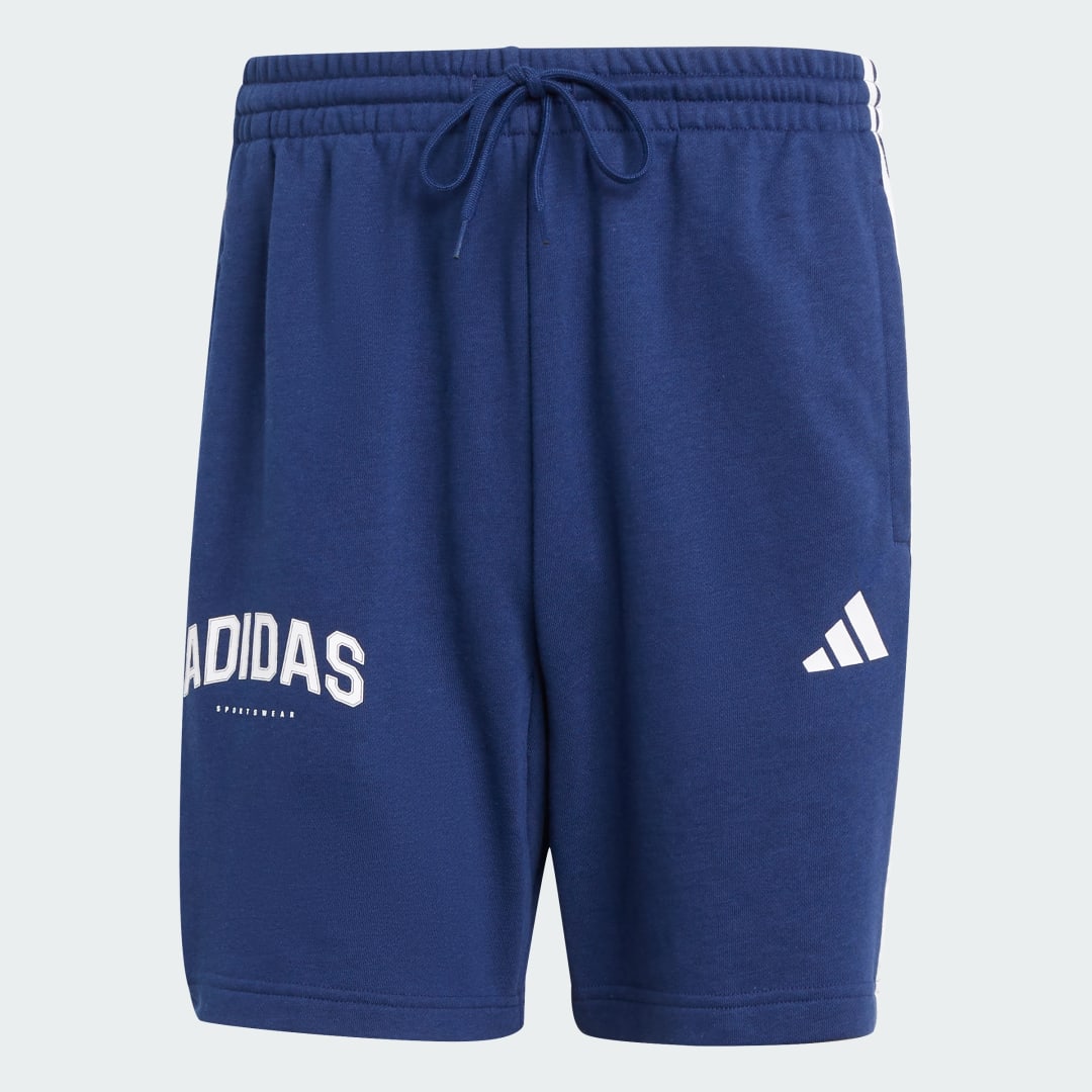 Detalle 2 de Pantalón corto 3 bandas de Adidas — color azul, comodidad para entrenar y vestir