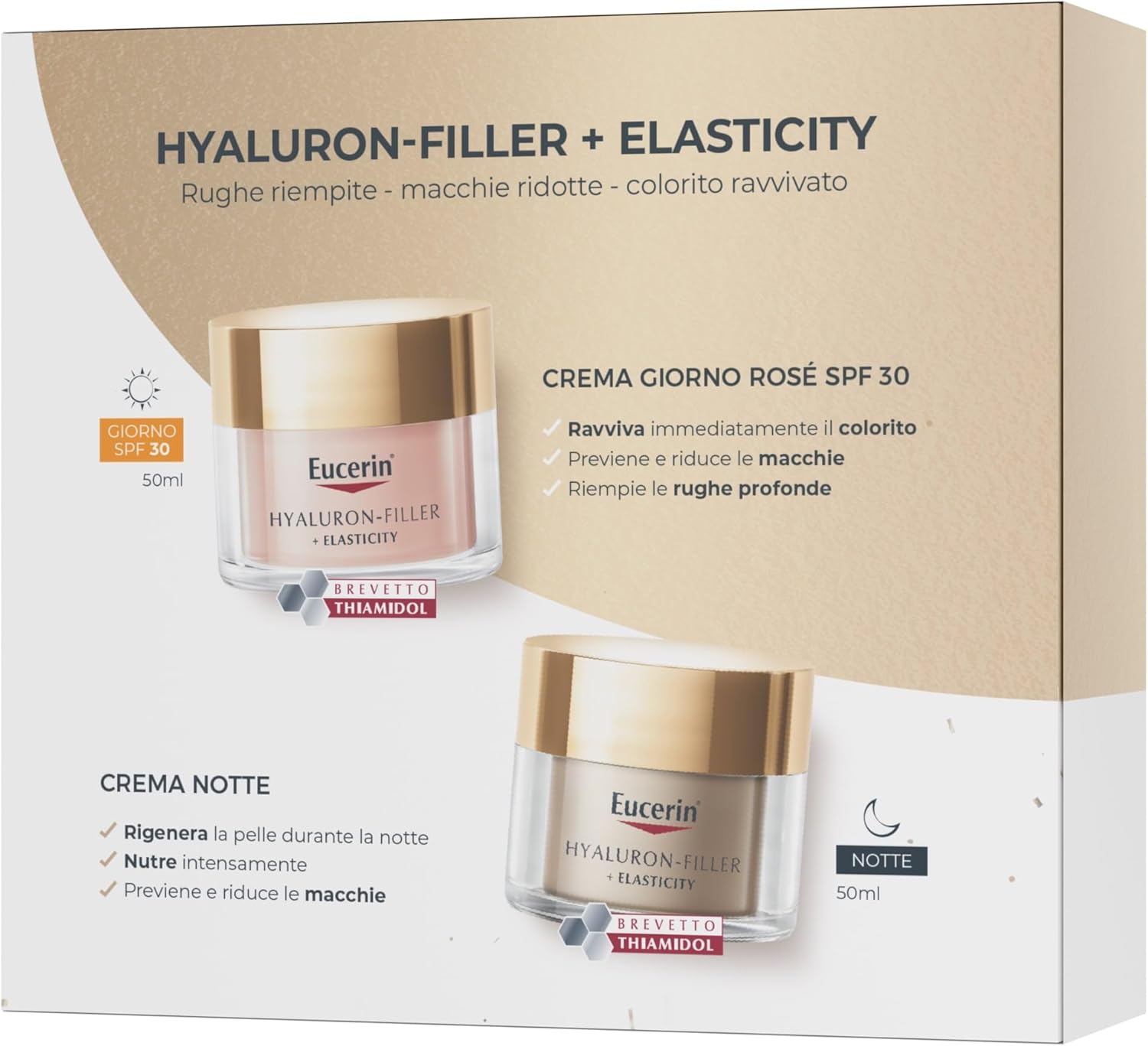 Thumbnail 1 de Eucerin Skincare Kit Routine Anti-Età Uniformante: doppia crema viso con Hyaluron-Filler + Elasticity – SPF 30