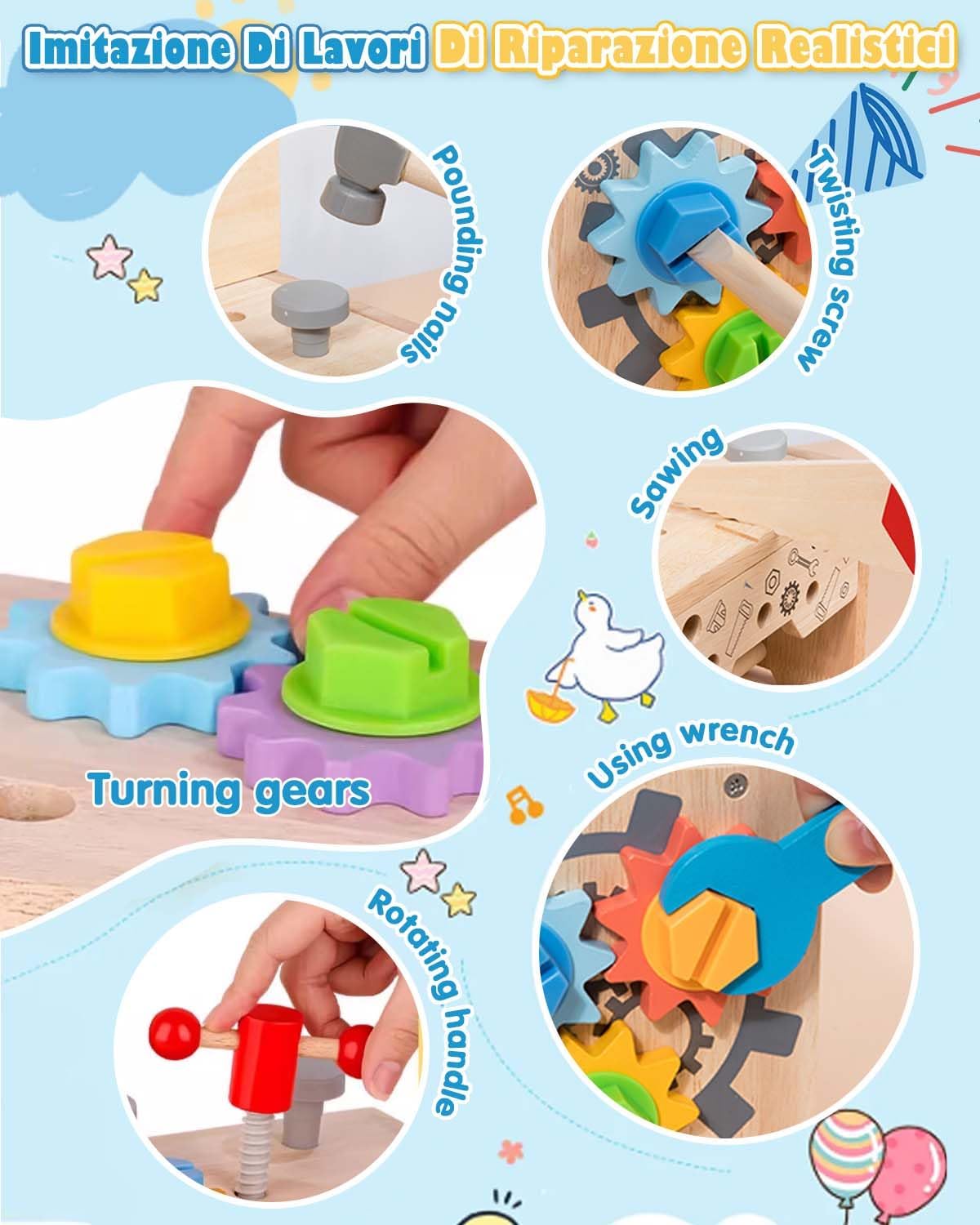 Thumbnail 6 de Onalix Set Attrezzi in Legno Montessori 50 pezzi per bambini 🧩
