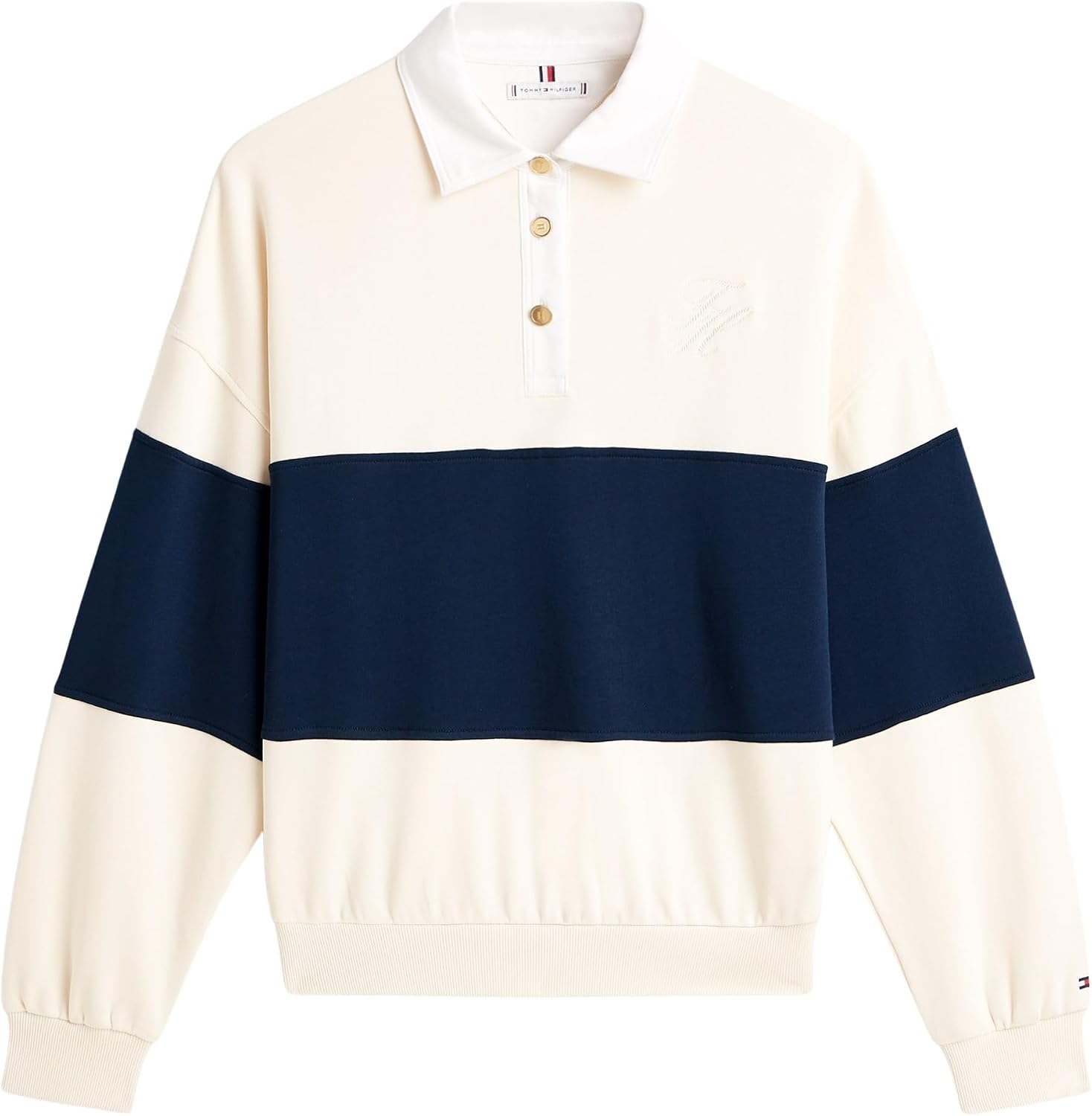 Thumbnail 4 de Tommy Hilfiger Gold BTN Rugby Fleece Felpa pullover donna Ww0ww48785