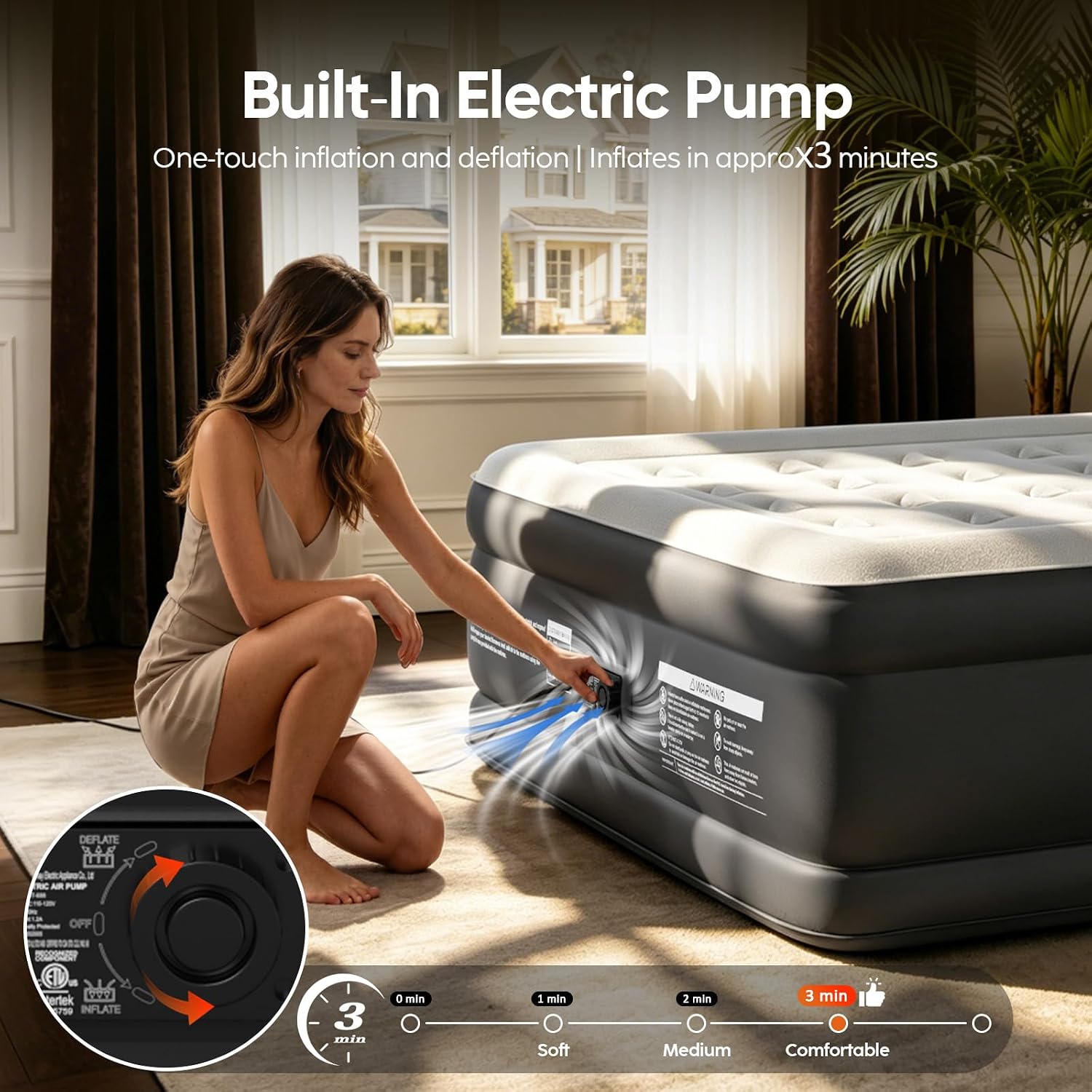 Detalle 1 de DIVON Full Air Mattress, 18-Inch Raised
