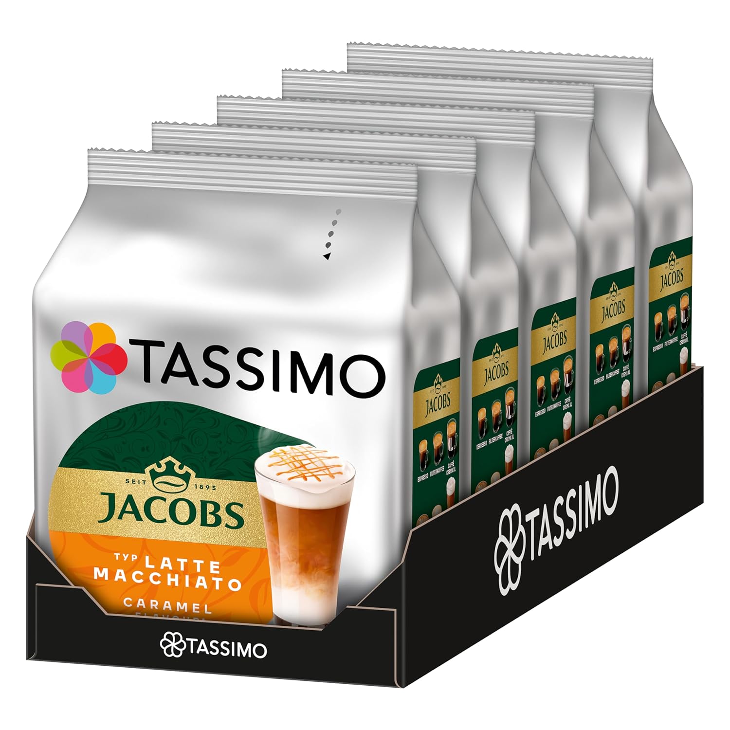 Detalle 2 de Jacobs Latte Macchiato Caramel Tassimo Kapseln – 40 Kaffeekapseln in 5 Packungen