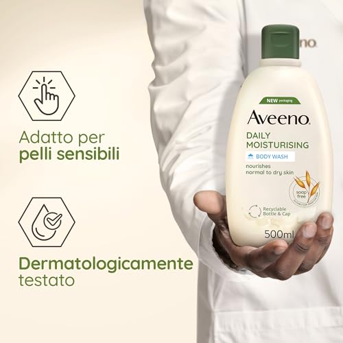 Detalle de Aveeno Daily Moisturising Bagnodoccia 500 ml: detersione delicata e Idratazione duratura