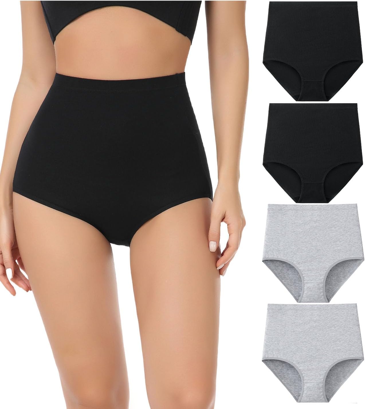 Thumbnail 6 de wirarpa Damen Unterhosen Baumwolle – Super Hohe Taille, 4er Pack