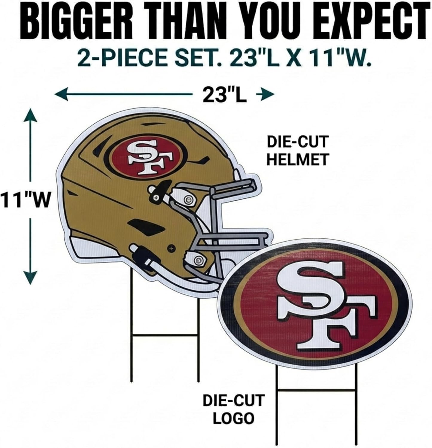 Detalle 2 de Proformance Home NFL Logo & Helmet 2-Pack Yard Sign Set (San Francisco 49ers)