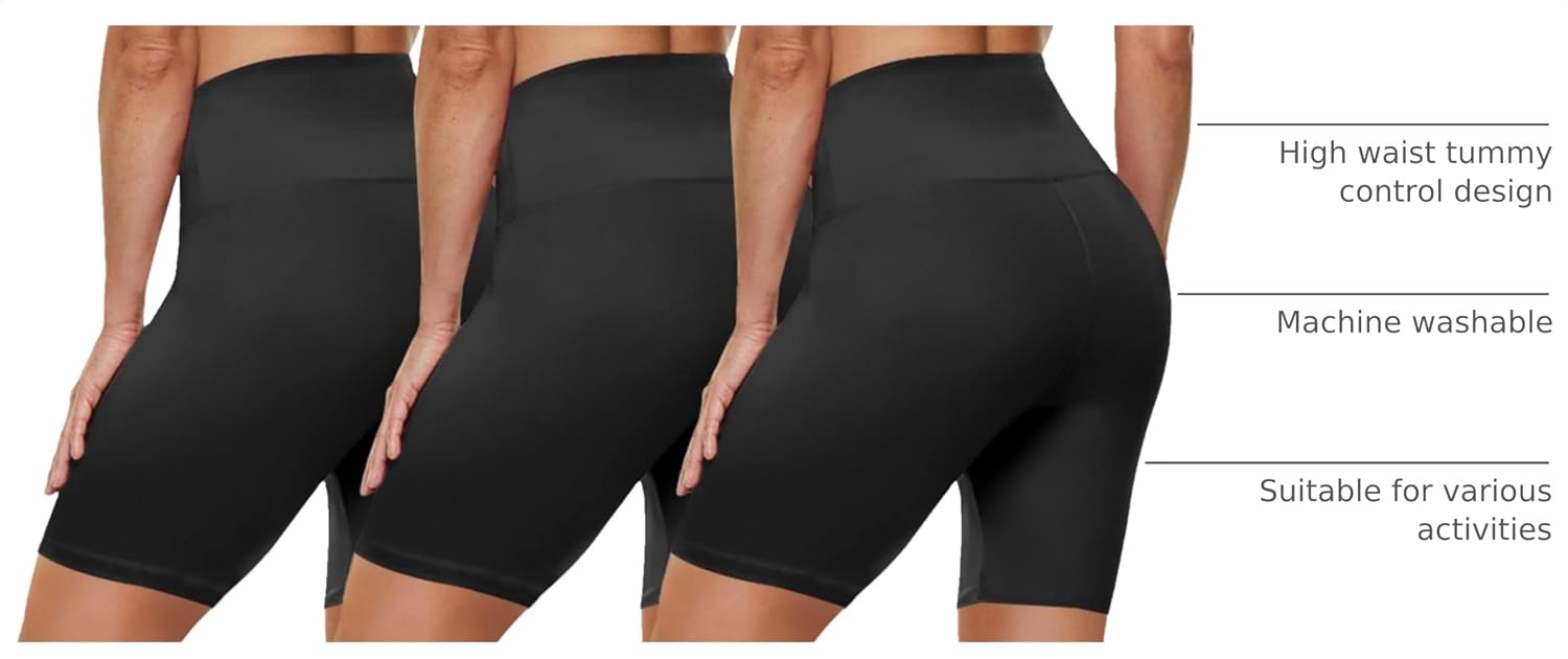 Detalle 2 de HLTPRO Plus Size Biker Shorts 3-pack, 8" inseam