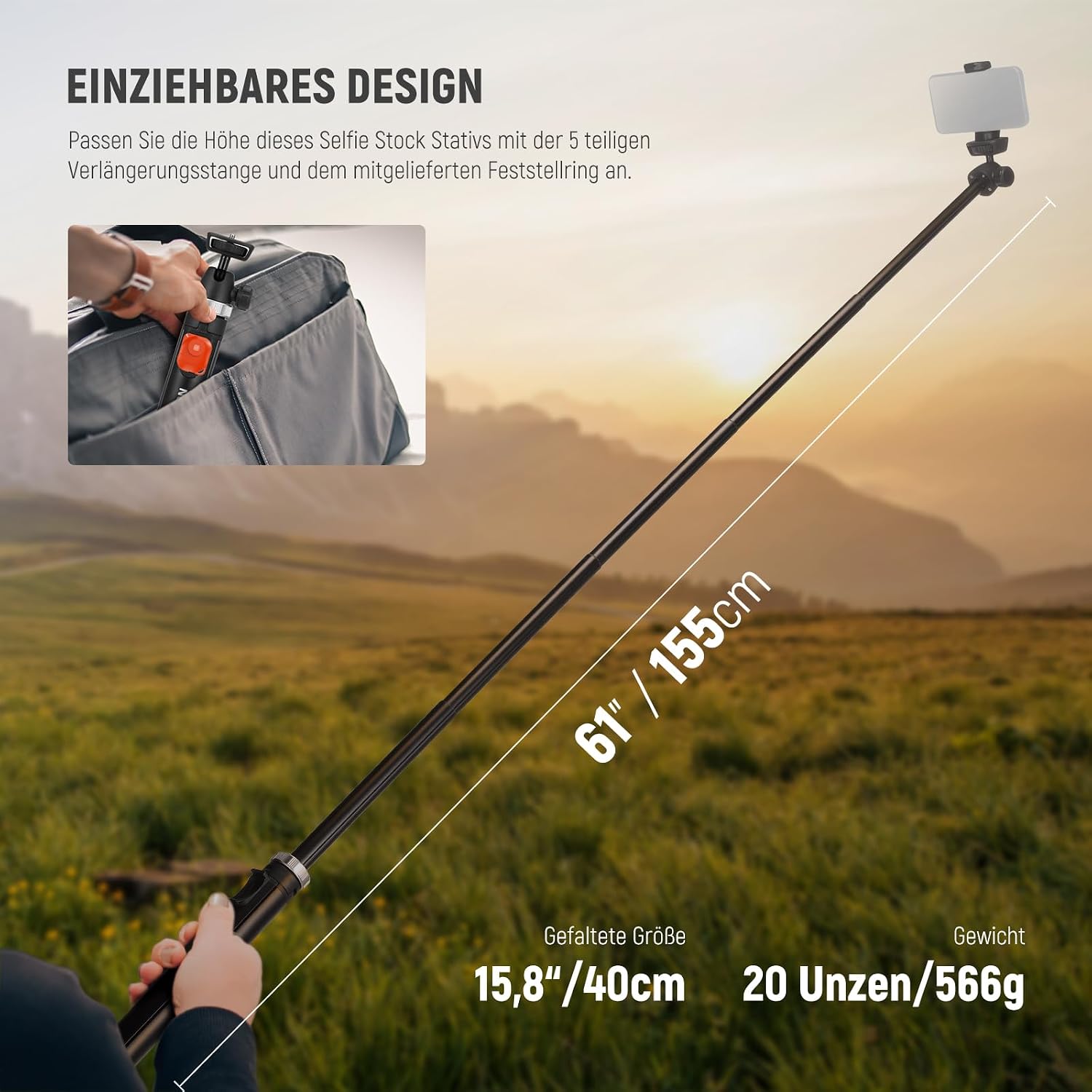 Thumbnail 5 de NEEWER TS05 Stativ 160 cm