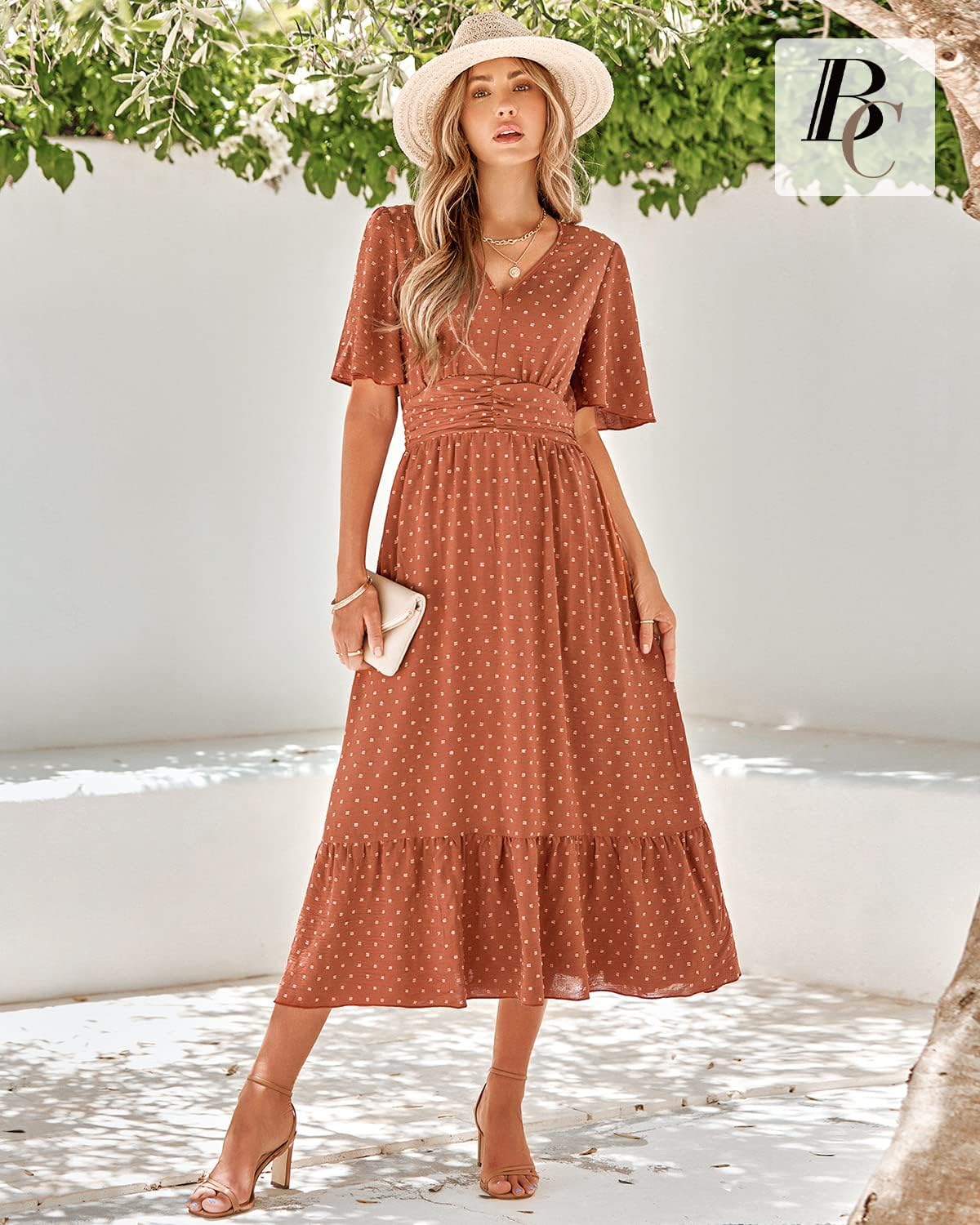 Detalle 2 de BebreezChic Sommerkleid Boho mit V-Ausschnitt