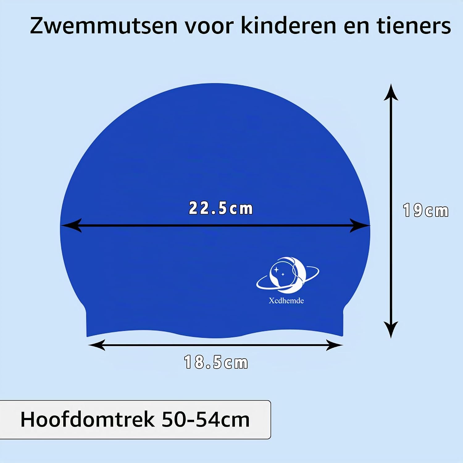 Detalle 2 de Xcdhemde® zwemmuts voor kinderen van siliconen, blauw, one size
