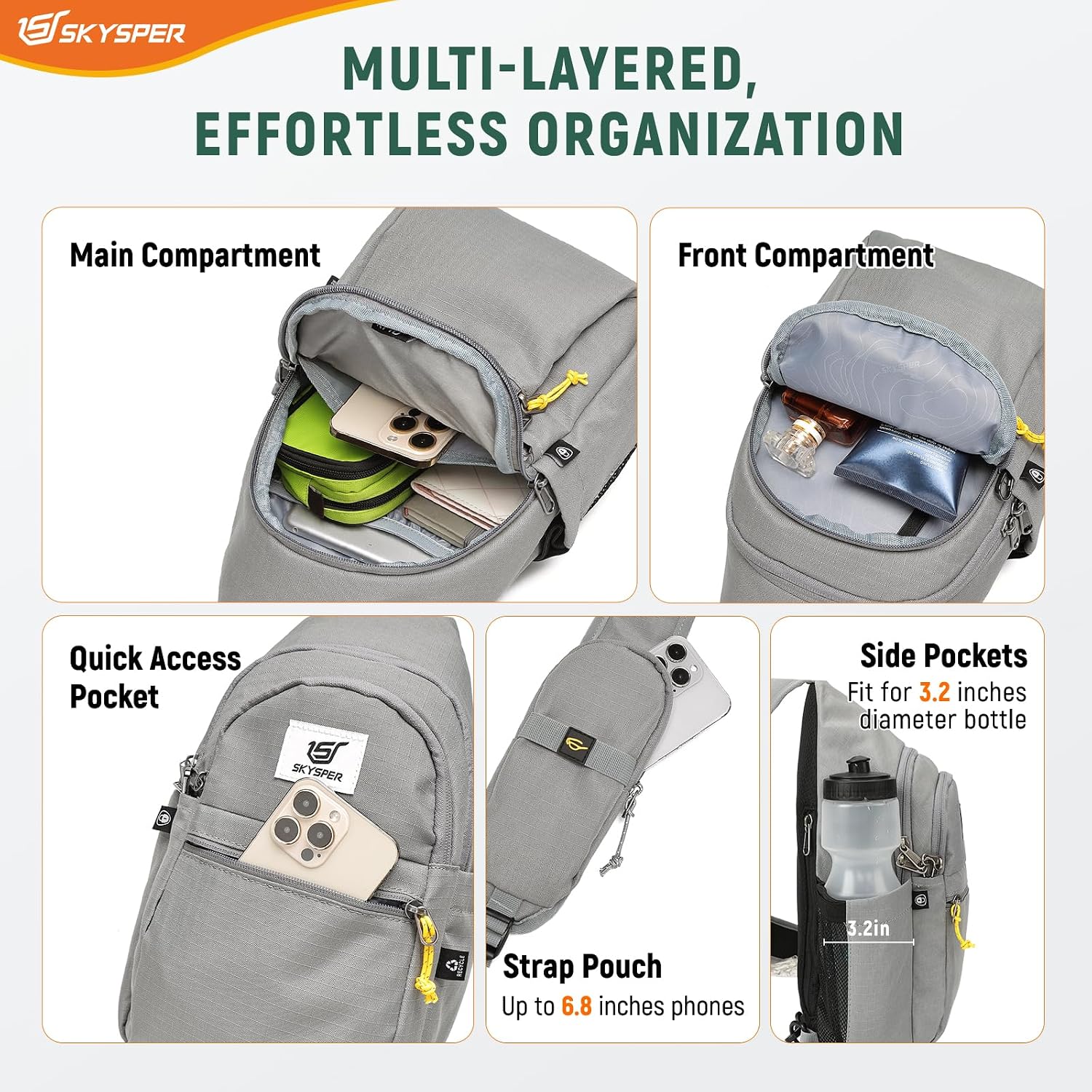 Detalle 2 de SKYSPER Sling Bag RFID Anti-Theft 11