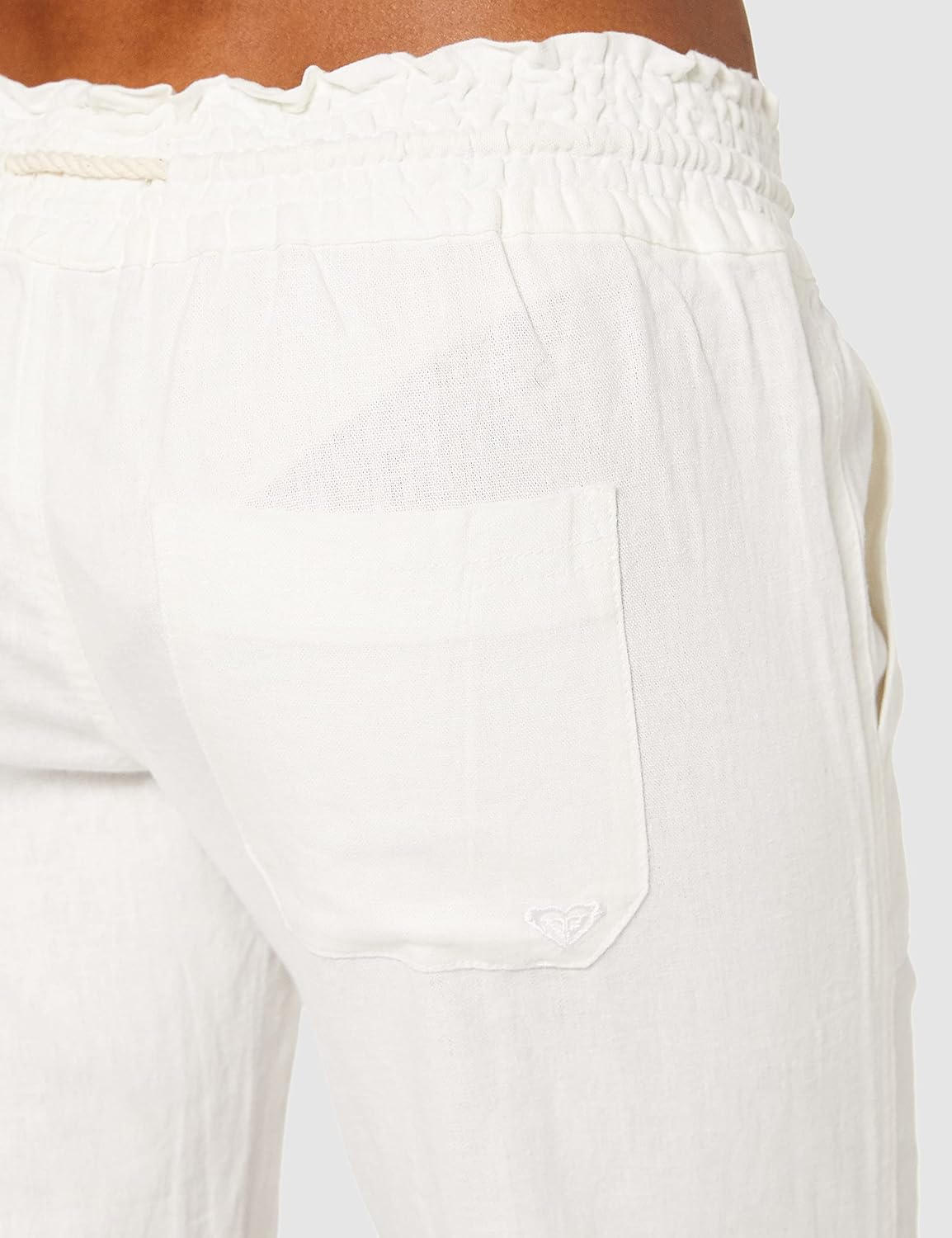 Detalle de Roxy Oceanside Pants pour Femme – Pantalon en lin et coton, coupe Flare