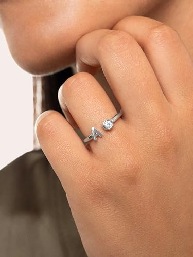 Detalle 2 de SINGULARU Anillo Letter Spark plata 925, talla única 💍