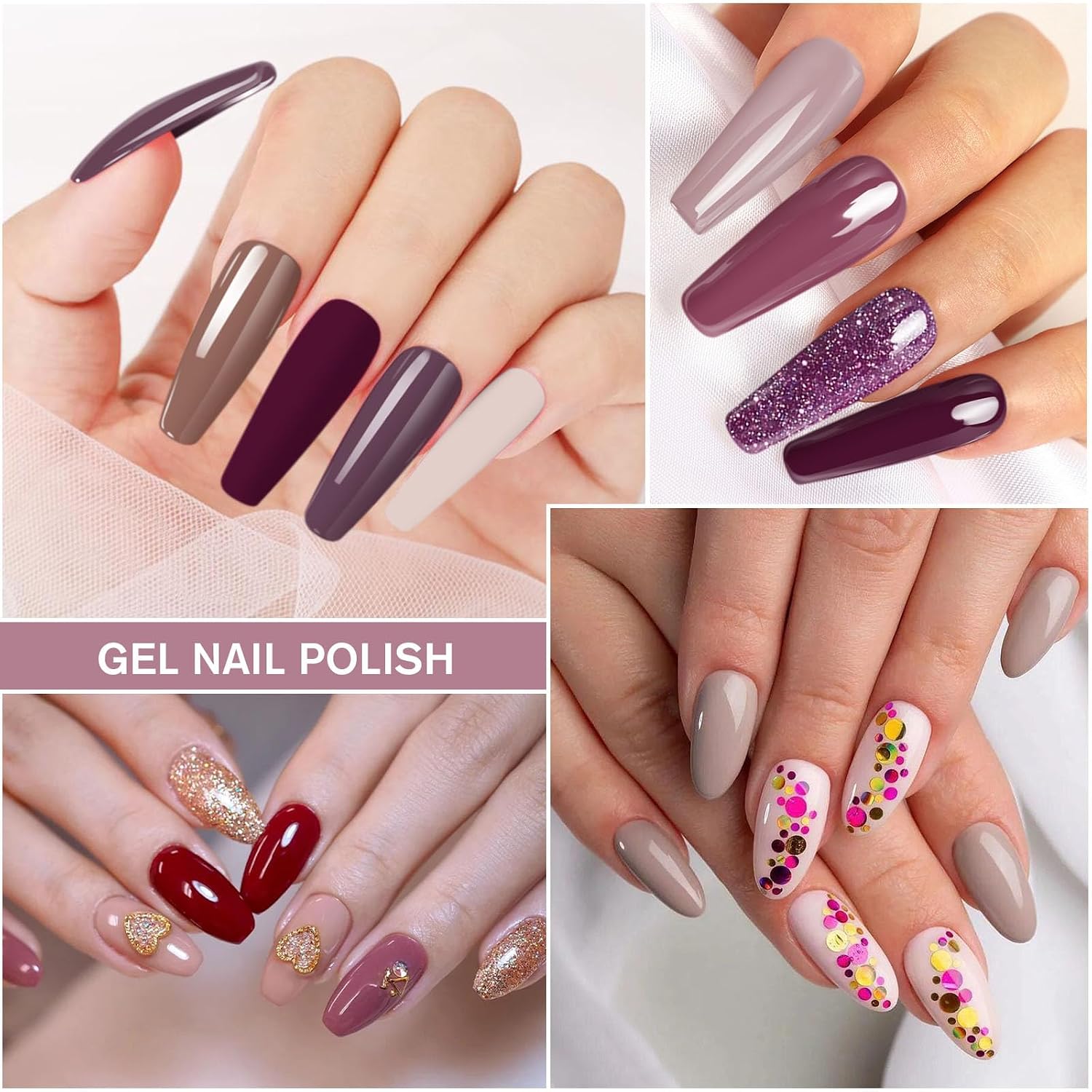 Detalle de Shining She UV Nagellack Set – 10 Farben Gel-Nagellack, 8 ml pro Flasche