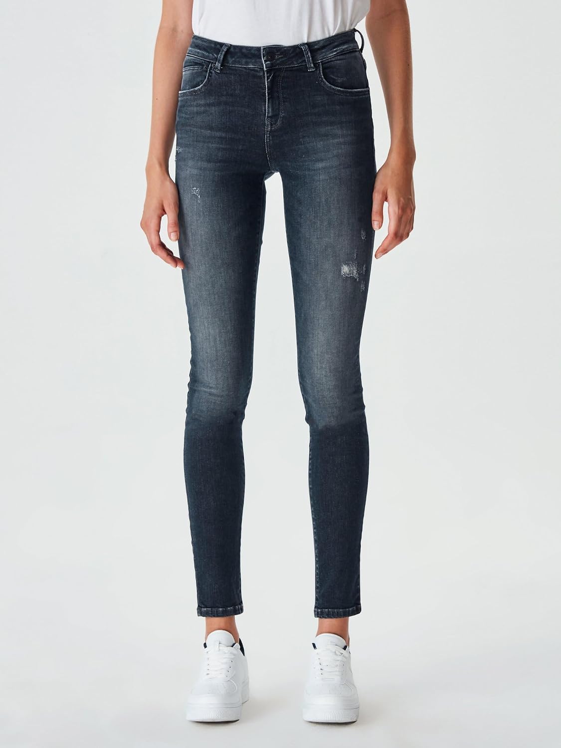 Detalle de LTB Nicole X Jeans Femme — Jean skinny gris foncé, 5 poches