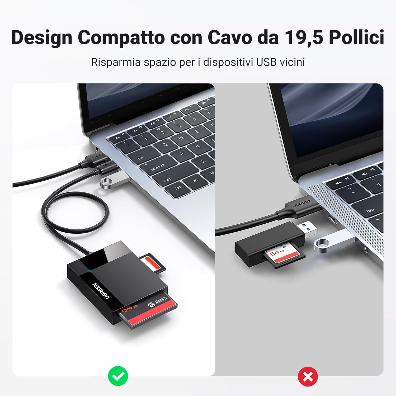 Thumbnail 6 de Lettore di Schede USB 3.0 4 in 1 di UGREEN: SD/TF/MS/CF