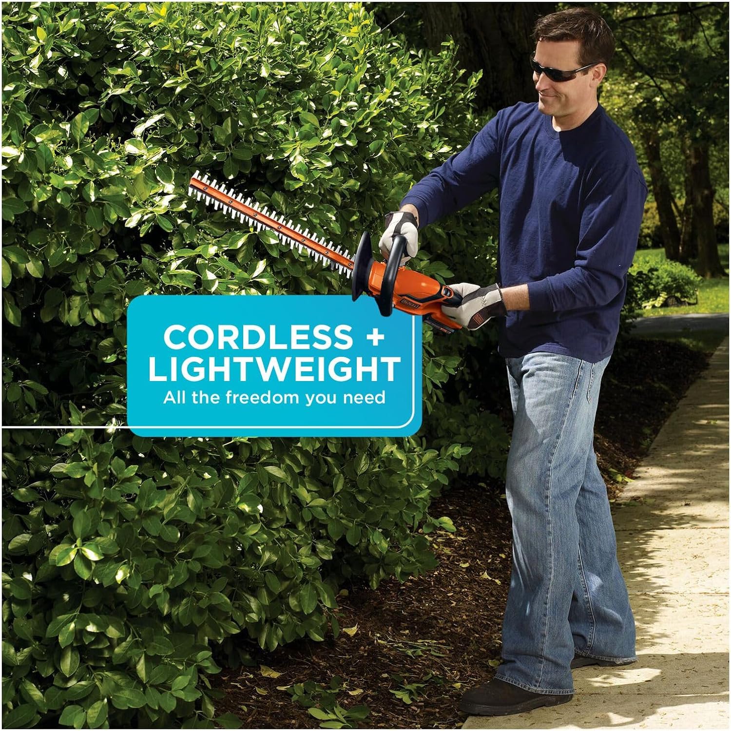 Thumbnail 4 de BLACK+DECKER 20V MAX Cordless Hedge Trimmer (LHT2220) — 22" Steel Blade, Battery & Charger Included