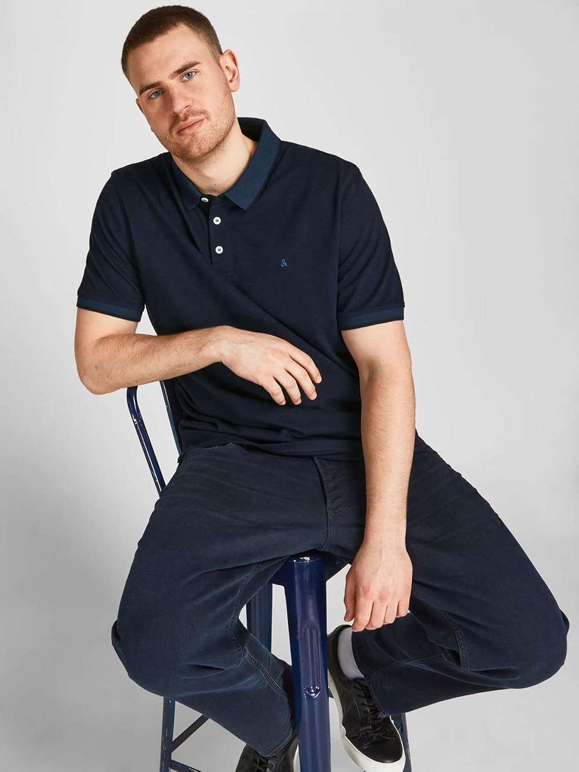Detalle de Jack & Jones JJepaulos Polo SS Noos Pls para hombre — Dark Navy