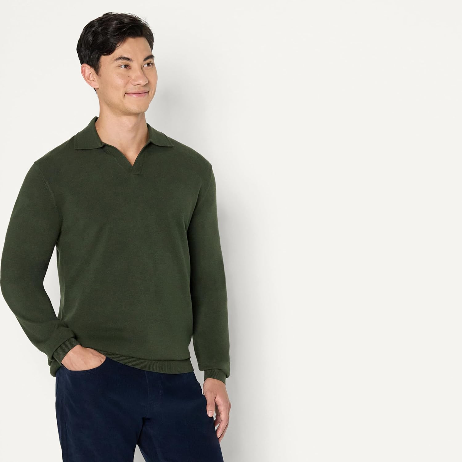 Thumbnail 1 de Amazon Essentials Men's Long Sleeve Regular Fit Knit Polo Jumper