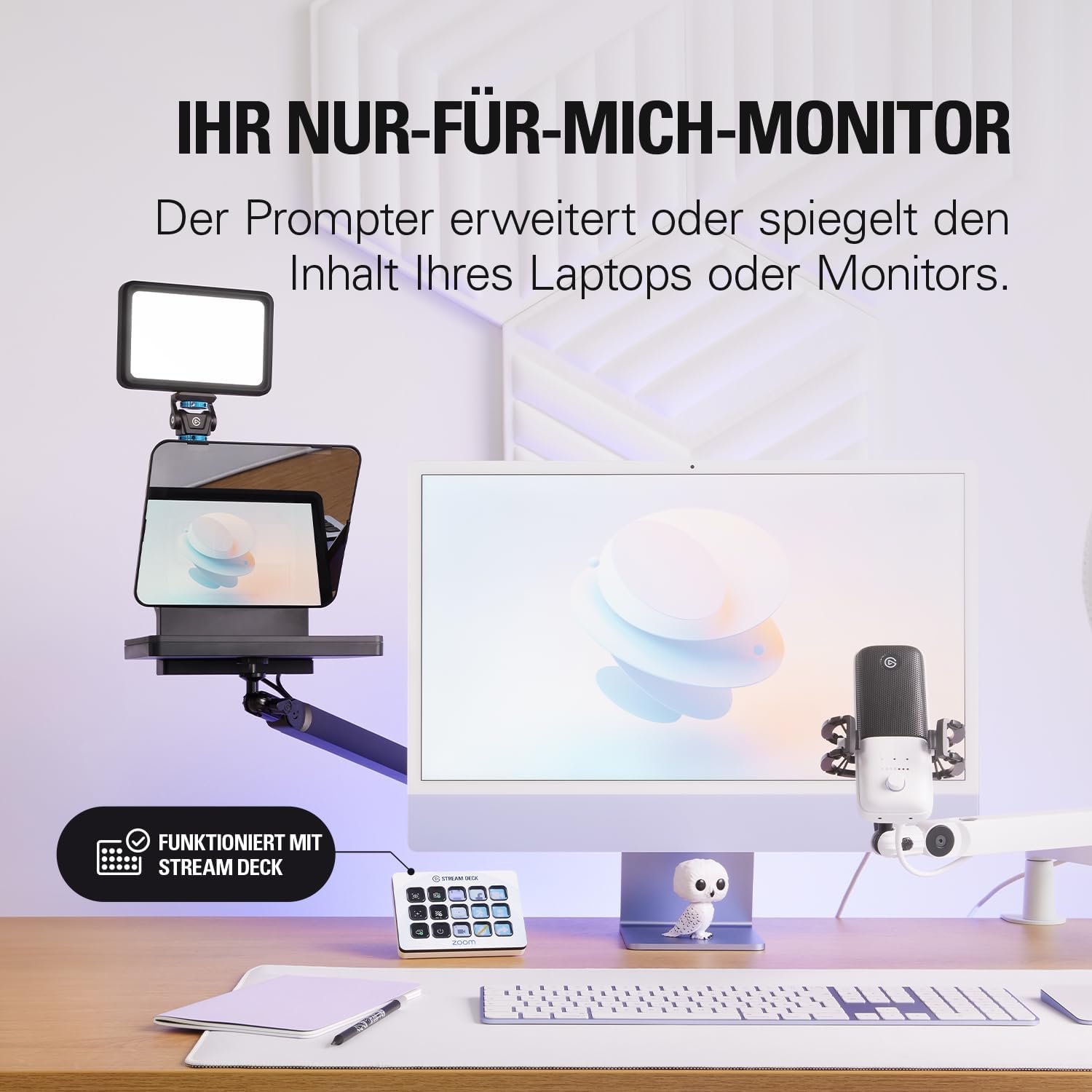 Thumbnail 3 de Elgato Prompter – Teleprompter mit integriertem Bildschirm (1920 x 1080) für YouTube, Twitch, Zoom, Teams & Streaming-Setups