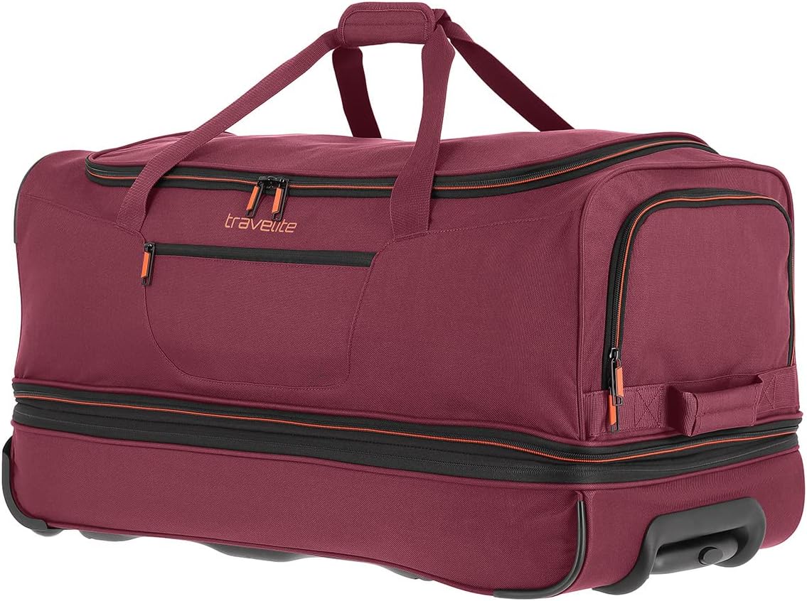 Detalle de Travelite trolley sac de voyage à roulettes grand BASICS : 98–119 L, 70 cm, Bordeaux