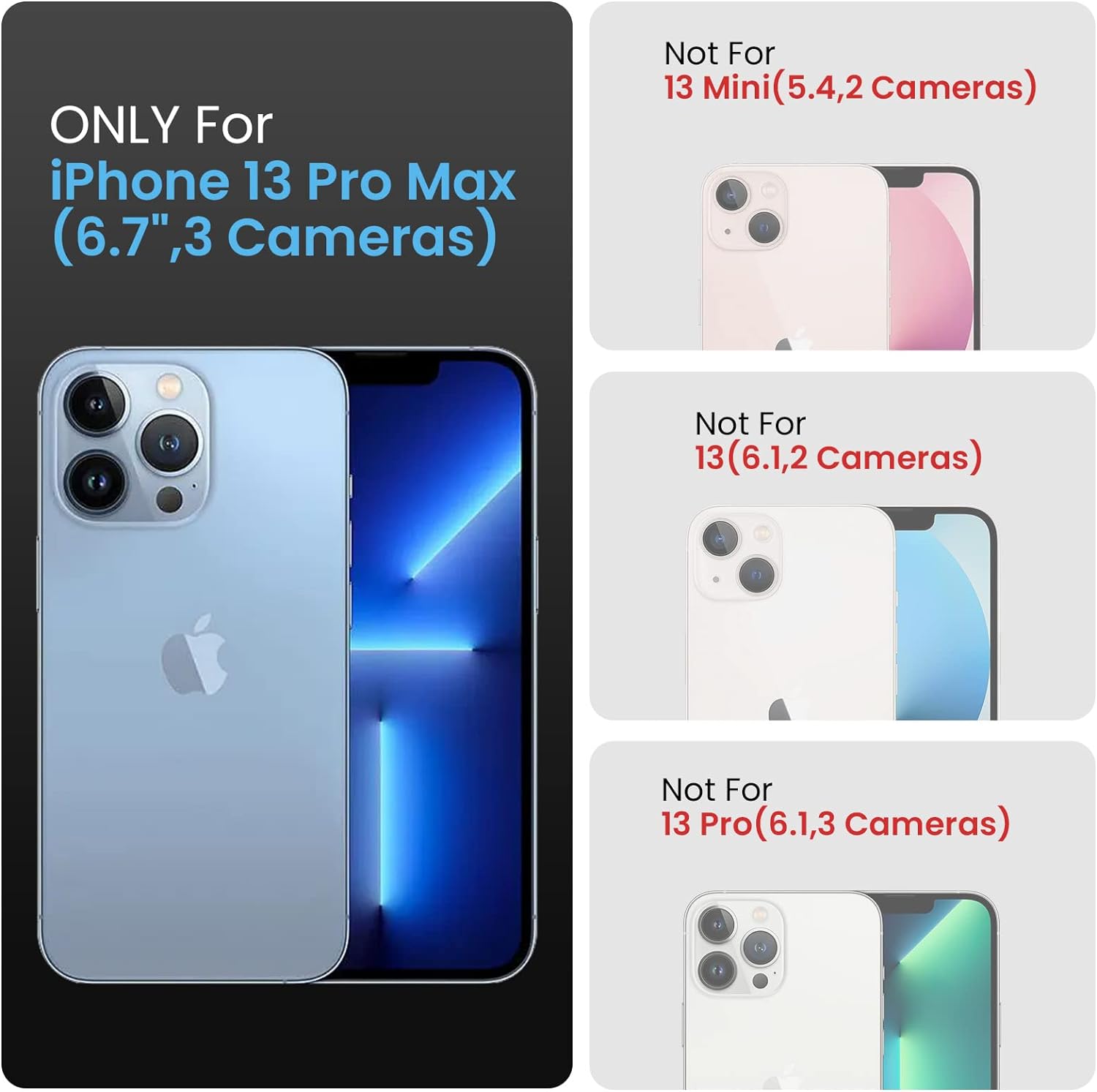 Thumbnail 5 de FireNova Silicone Case with Built-in Camera Cover for iPhone 13 Pro Max (6.7", Space Gray) with 2-Pack Screen Protectors