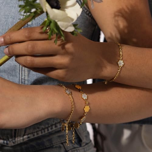 Thumbnail 4 de Purelei Flourish Armband – Filigranes Blütenarmband aus Edelstahl, verstellbar 16–19 cm