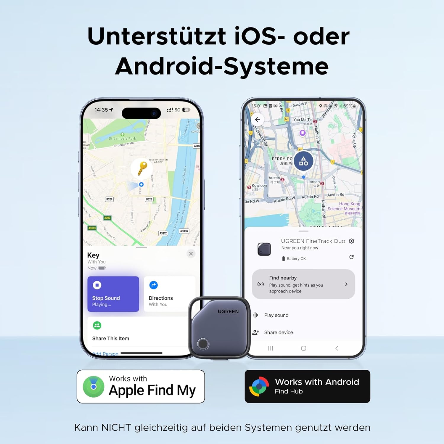 Thumbnail 1 de UGREEN FineTrack Duo 4er Pack Tracker USB‑C