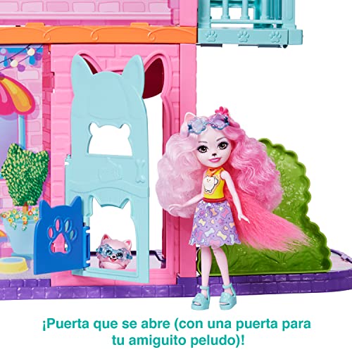 Detalle de Enchantimals City Tails Apartamento de Palmer Pomeranian y Pommy — Casa de muñecas 3 pisos (Mattel HHC18)