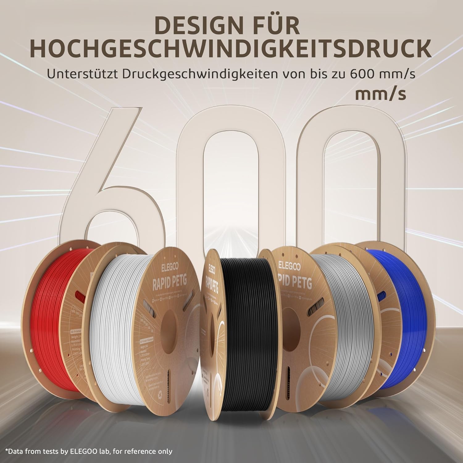 Detalle de ELEGOO Rapid PETG Filament 1.75 mm Beige Braun – 2 KG, Hochgeschwindigkeitsdruck bis 600 mm/s